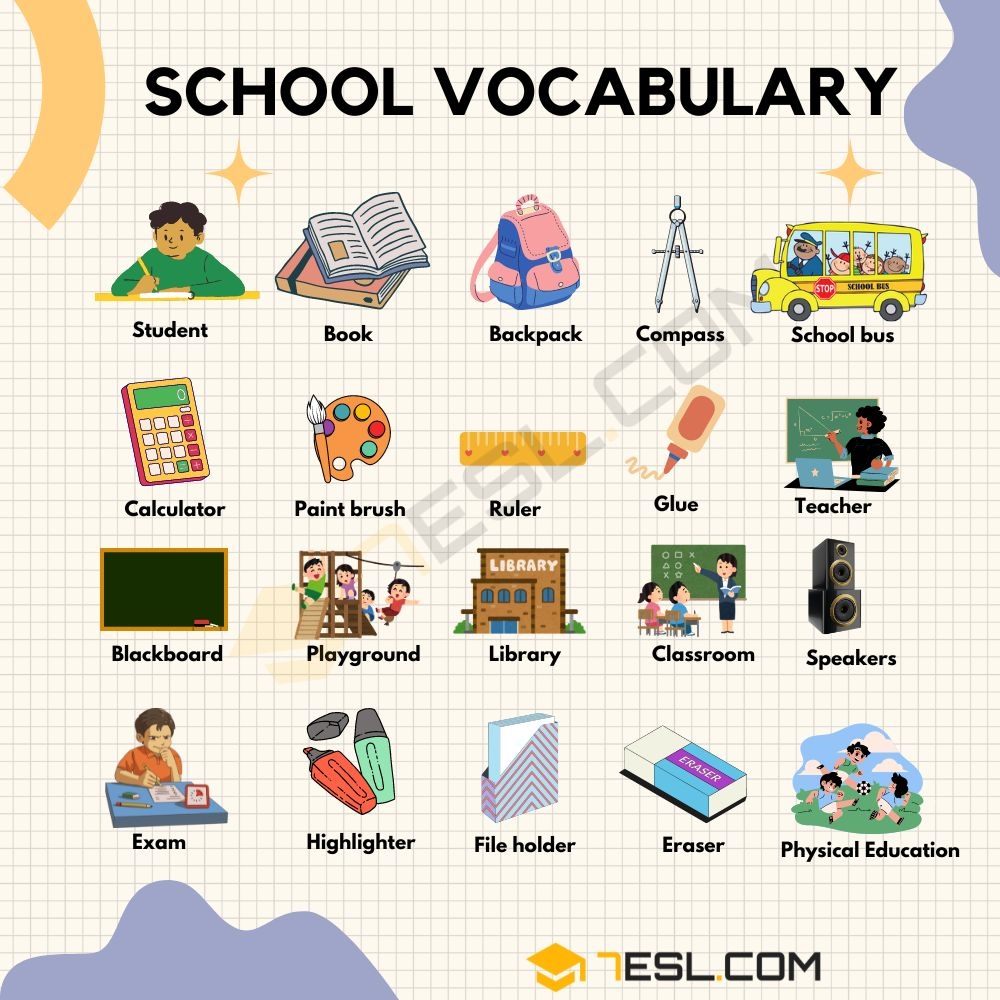 School Vocabulary Words 7ESL