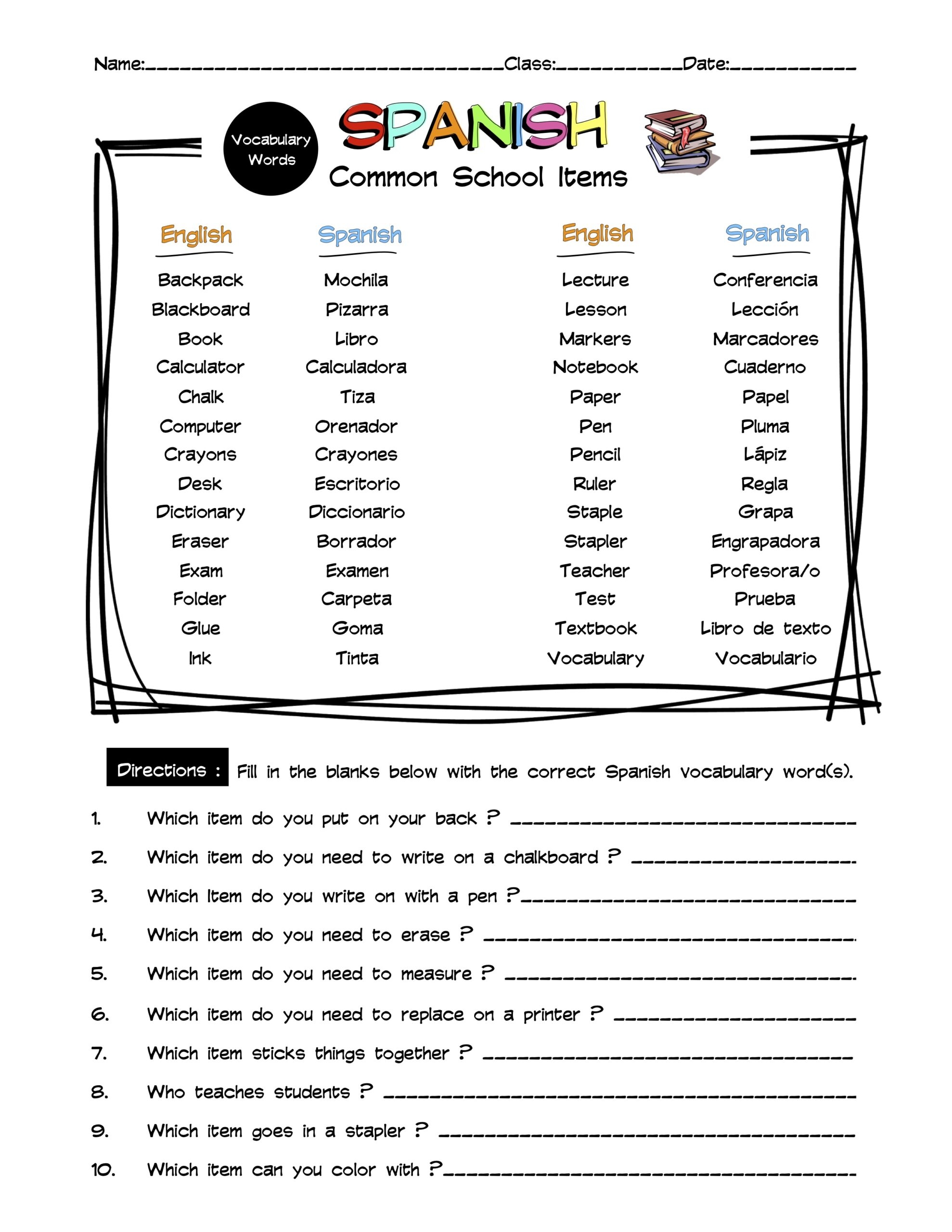 English Vocabulary Word List